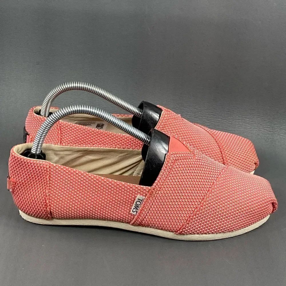 Toms Alpargata Recycled Women's Peach Pink Slip On Shoes size 8.5